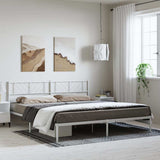 Vidaxl bedframe met hoofdbord metaal wit 183x213 cm