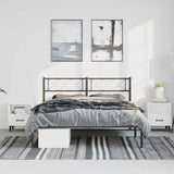 Vidaxl bedframe met hoofdbord metaal zwart 135x190 cm