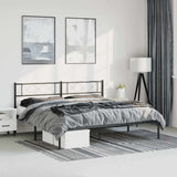 Vidaxl bedframe met hoofdbord metaal zwart 193x203 cm