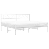 Vidaxl bedframe met hoofdbord metaal wit 200x200 cm