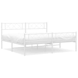 Vidaxl bedframe met hoofd- en voeteneinde metaal wit 193x203 cm