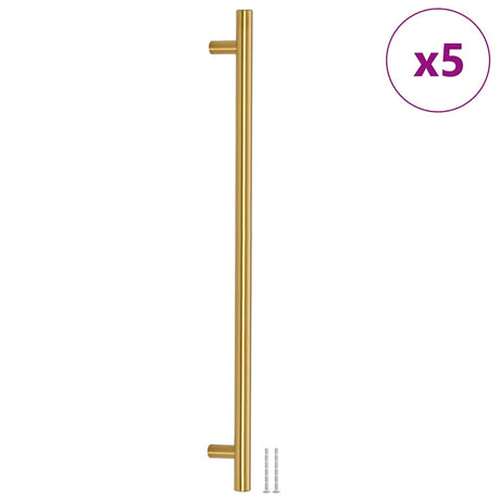 VidaXL uchwyty 5 szt. 480 mm ze stali nierdzewnej w kolorze złotym