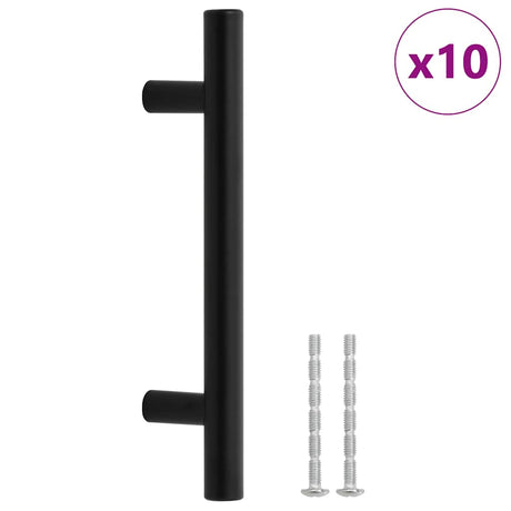 VidaXL uchwyty 10 szt. 96 mm ze stali nierdzewnej w kolorze czarnym