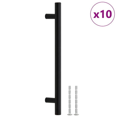 VidaXL uchwyty 10 szt. 160 mm ze stali nierdzewnej w kolorze czarnym