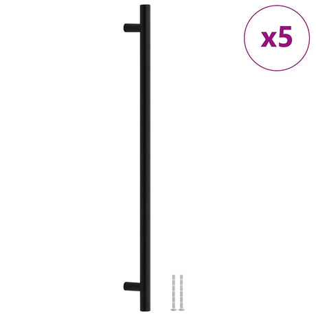 VidaXL uchwyty 5 szt. 480 mm ze stali nierdzewnej w kolorze czarnym