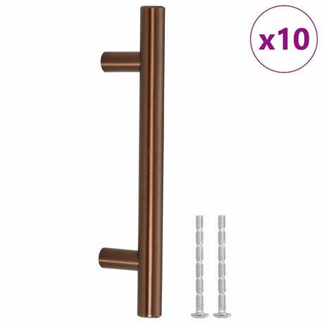 VidaXL uchwyty 10 szt. 96 mm ze stali nierdzewnej w kolorze brązowym