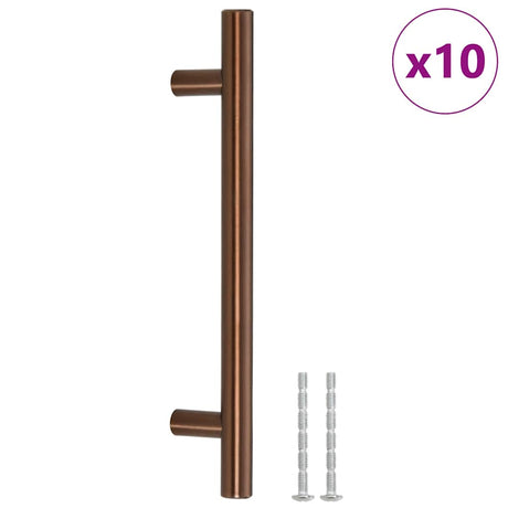 VidaXL uchwyty 10 sztuk 128 mm ze stali nierdzewnej w kolorze brązowym