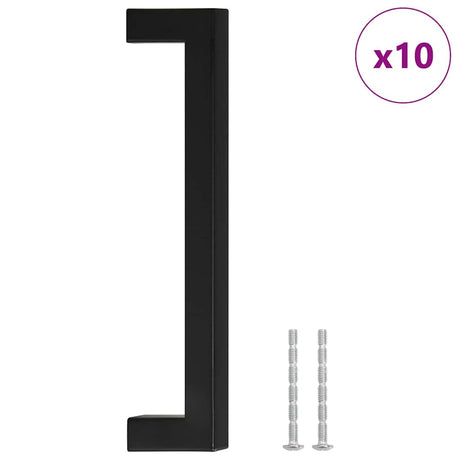 VidaXL uchwyty 10 szt. 160 mm ze stali nierdzewnej w kolorze czarnym