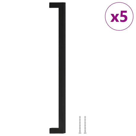 VidaXL uchwyty 5 szt. 320 mm ze stali nierdzewnej w kolorze czarnym