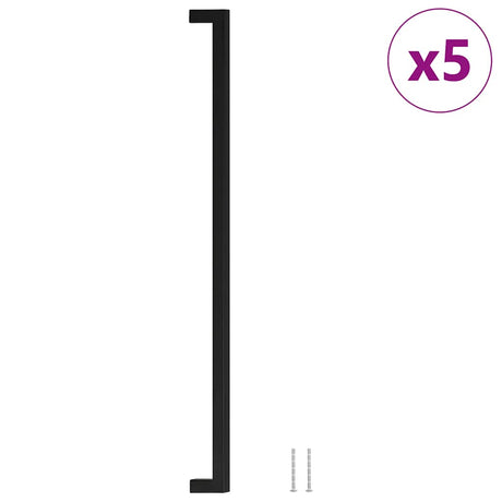 VidaXL uchwyty 5 szt. 480 mm ze stali nierdzewnej w kolorze czarnym
