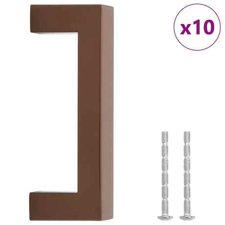 VidaXL uchwyty 10 szt. 96 mm ze stali nierdzewnej w kolorze brązowym
