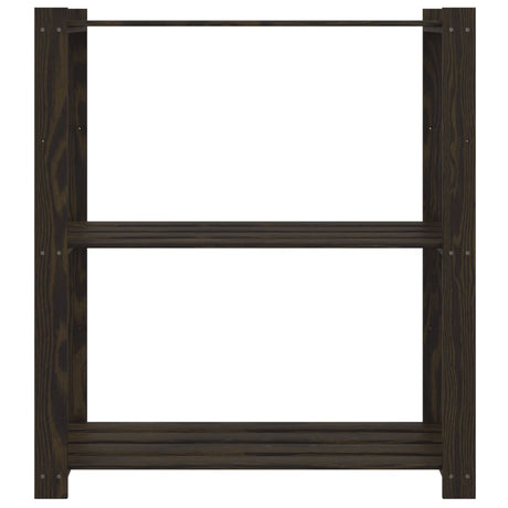 Regał do przechowywania Vidaxx 3-warstwowy 80x38x90 cm z litego drewna sosnowego w kolorze czarnym