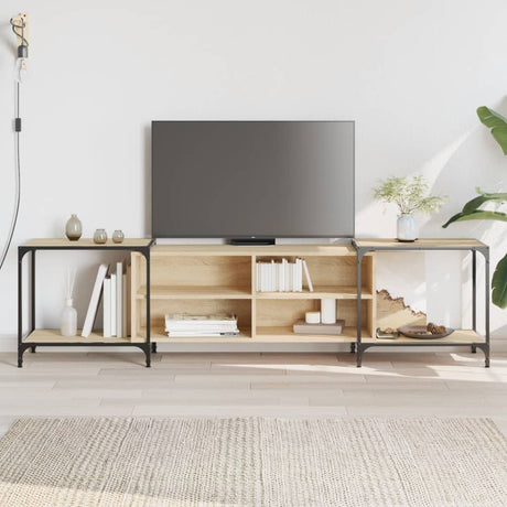 Vidaxl tv-meubel 203x37x50 cm bewerkt hout sonoma eikenkleurig