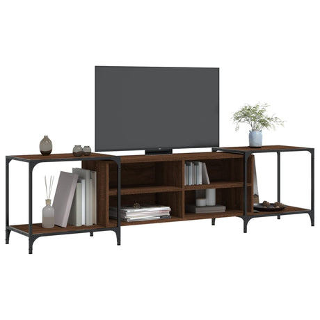 Vidaxl tv-meubel 203x37x50 cm bewerkt hout bruin eikenkleur