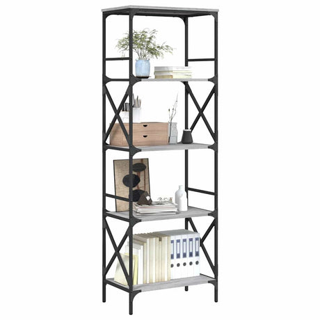 Vidaxl boekenkast 5-laags 59x35x171 cm bewerkt hout grijs sonoma eiken