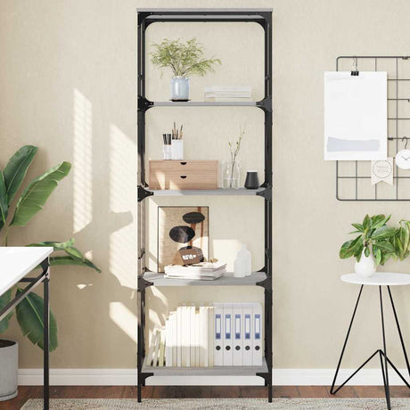 Vidaxl boekenkast 5-laags 59x35x171 cm bewerkt hout grijs sonoma eiken
