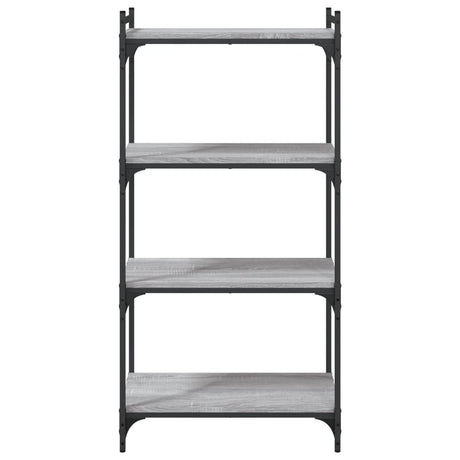Vidaxl boekenkast 4-laags 60x30x120 cm bewerkt hout grijs sonoma eiken