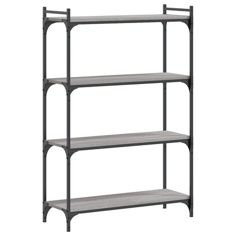 Vidaxl boekenkast 4-laags 80x30x120 cm bewerkt hout grijs sonoma