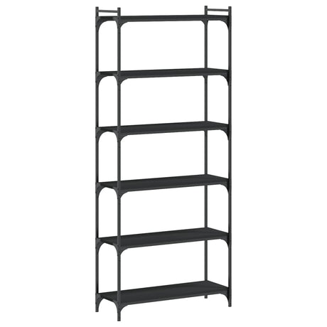 Vidaxl boekenkast 6-laags 80x30x188 cm bewerkt hout zwart