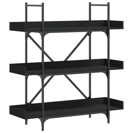 Vidaxl boekenkast 3-laags 100x33x108,5 cm bewerkt hout zwart