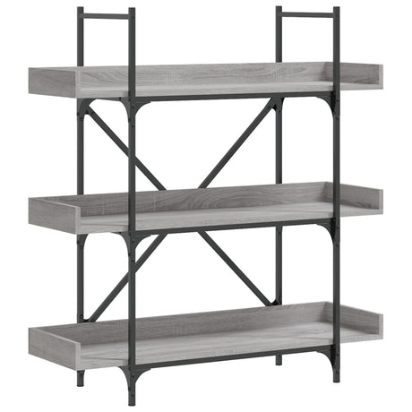 Vidaxl boekenkast 3-laags 100x33x108,5 cm bewerkt hout grijs sonoma