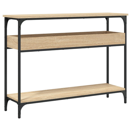 Vidaxl consoletafel met plank sonoma eiken 100x29x75cm bewerkt hout