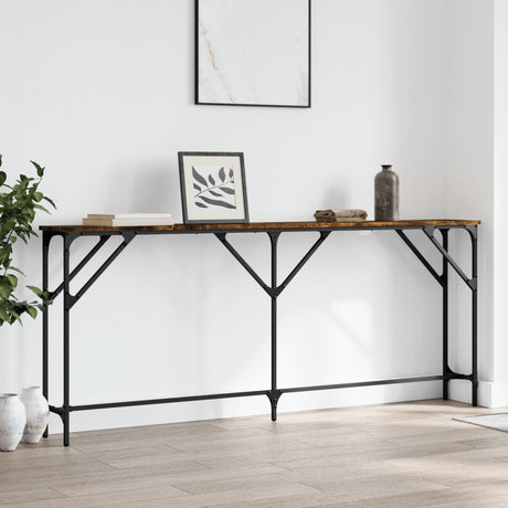 Vidaxl wandtafel 180x23x75 cm bewerkt hout gerookt eikenkleurig