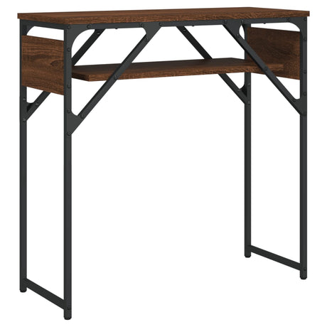 Vidaxl wandtafel met schap 75x30x75 cm bewerkt hout bruin eikenkleur
