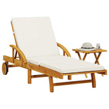 Vidaxl ligbed met kussen en tafel massief acaciahout