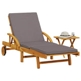 Vidaxl ligbed met kussen en tafel massief acaciahout