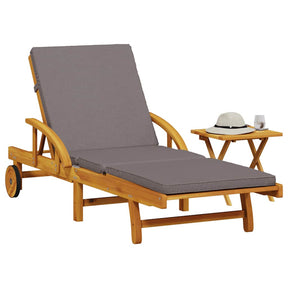 Vidaxl ligbed met kussen en tafel massief acaciahout