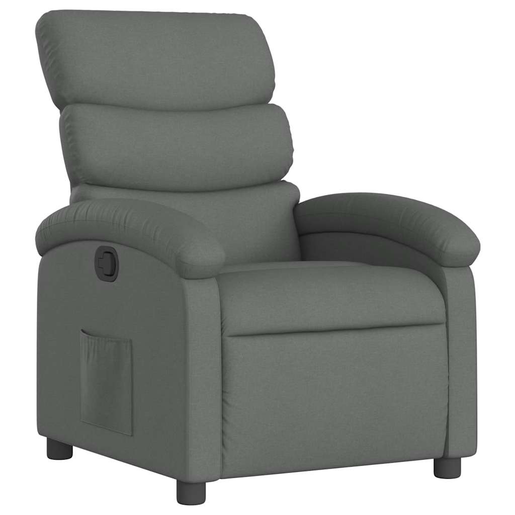 Vidaxl fauteuil verstelbaar stof donkergrijs