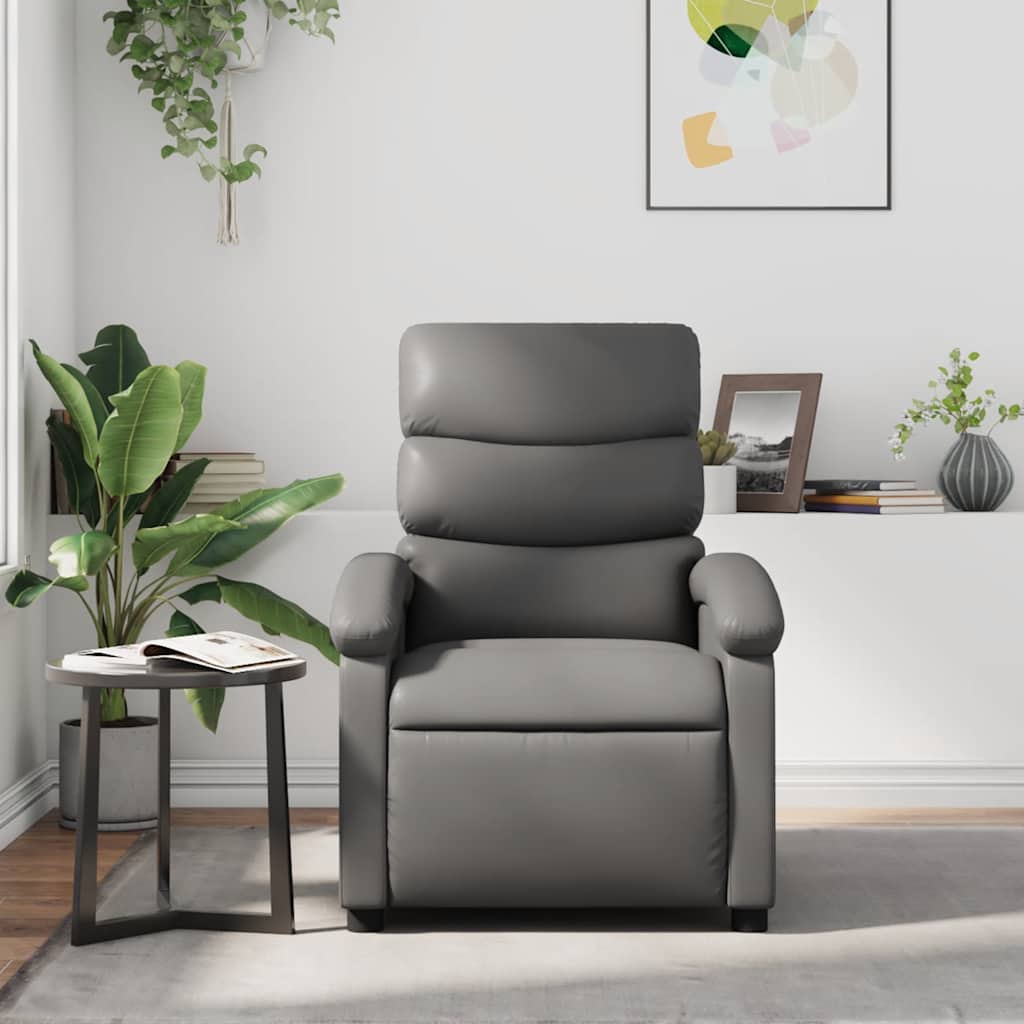 Vidaxl massagestoel verstelbaar kunstleer grijs