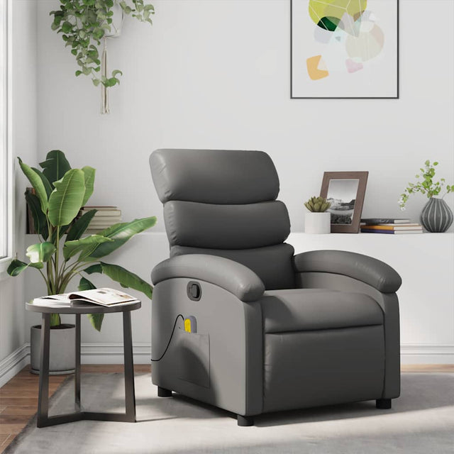 Vidaxl massagestoel verstelbaar kunstleer grijs