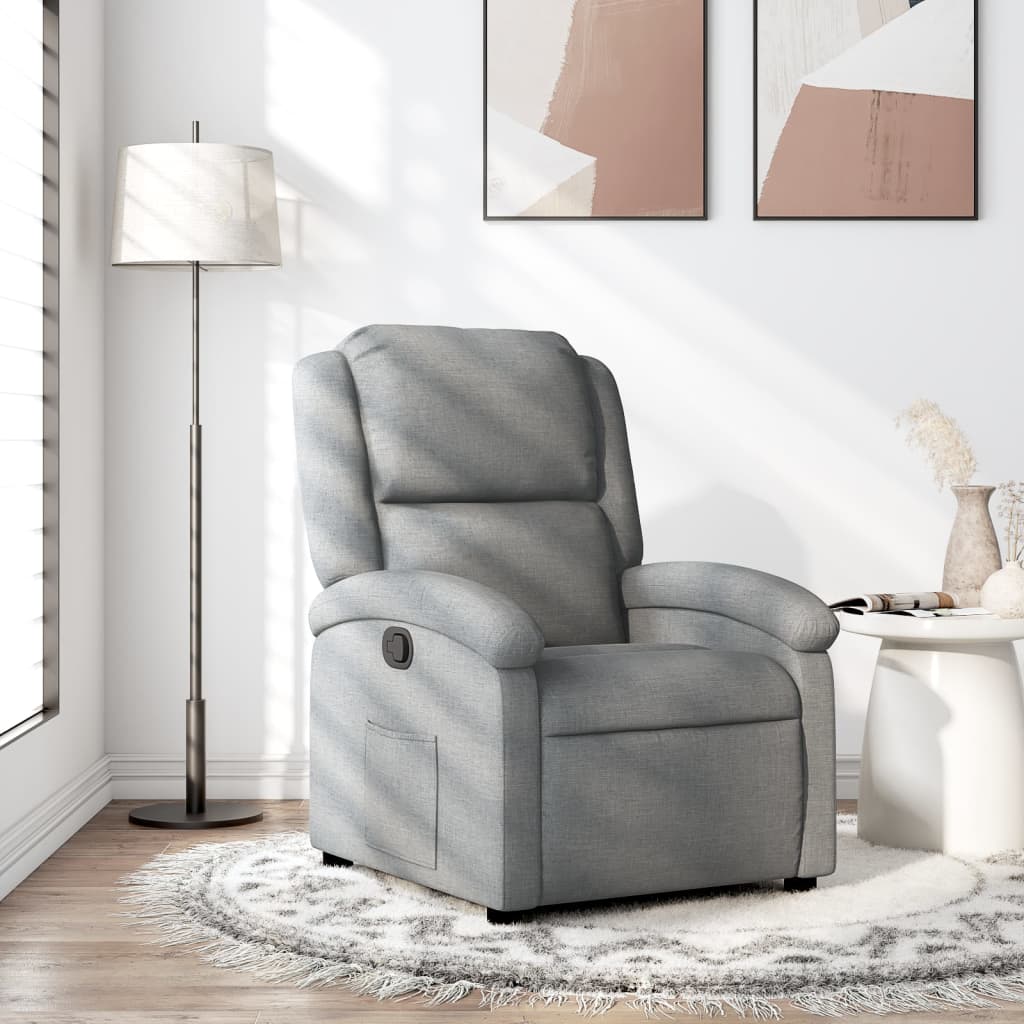 Vidaxl fauteuil verstelbaar stof lichtgrijs