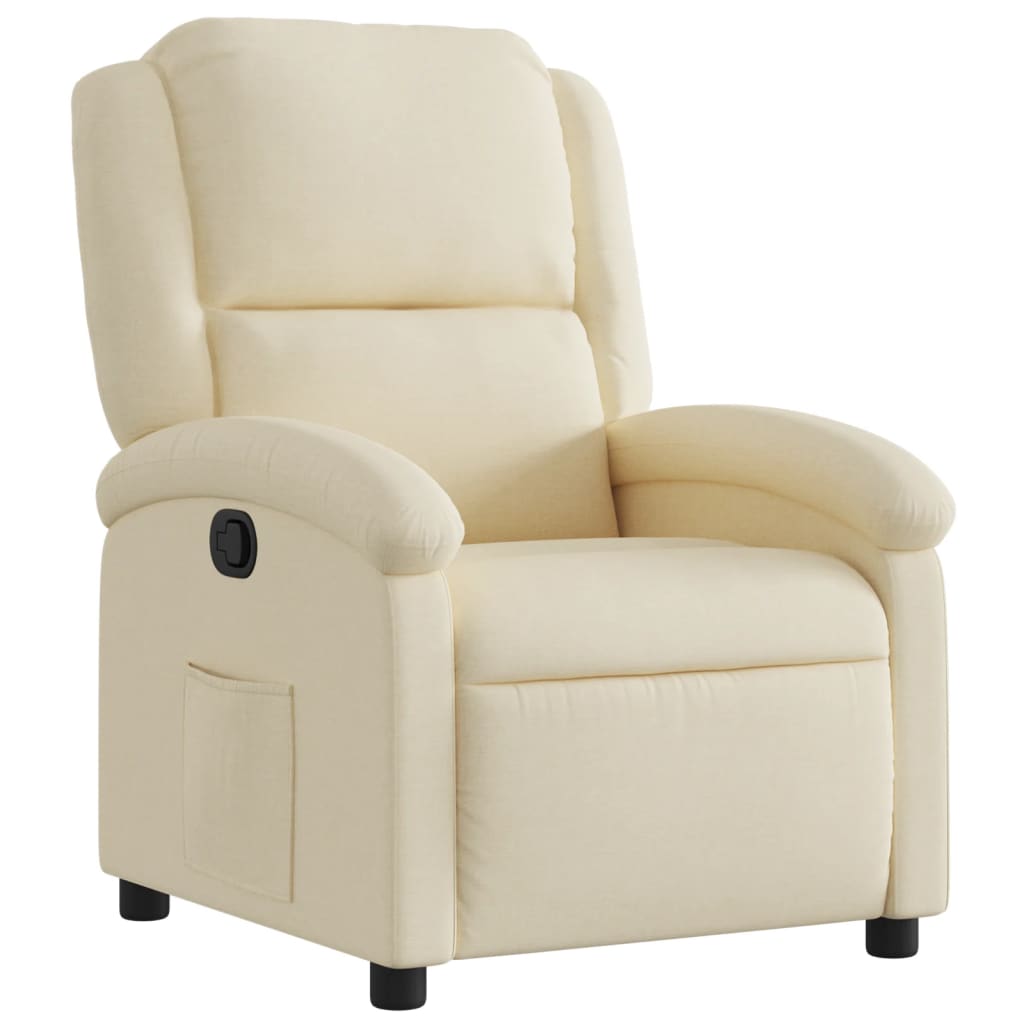 Vidaxl fauteuil verstelbaar stof crèmekleurig