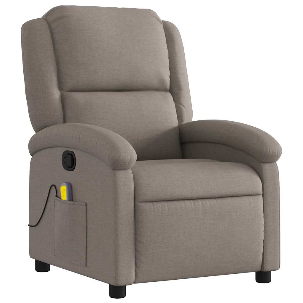 Vidaxl massagestoel verstelbaar stof taupe