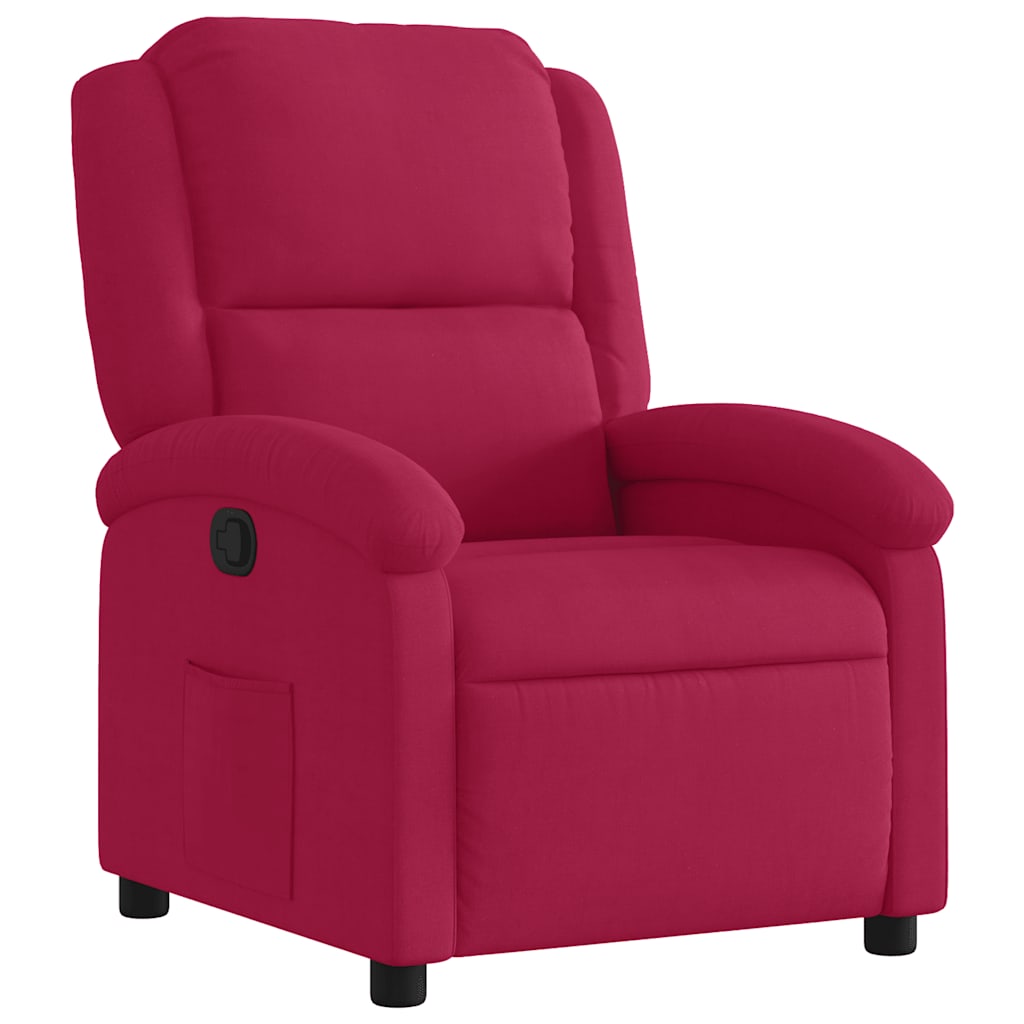Vidaxl fauteuil verstelbaar fluweel wijnrood