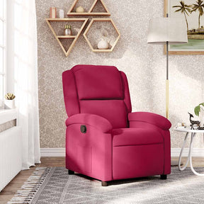 Vidaxl fauteuil verstelbaar fluweel wijnrood