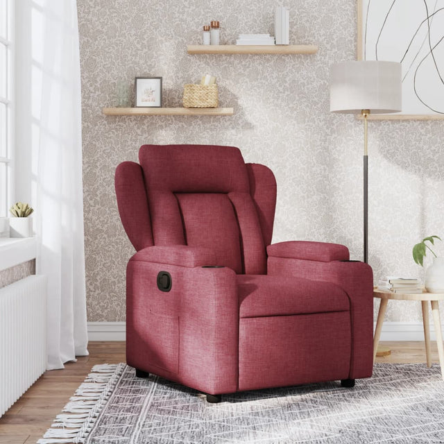 Vidaxl fauteuil verstelbaar stof wijnrood