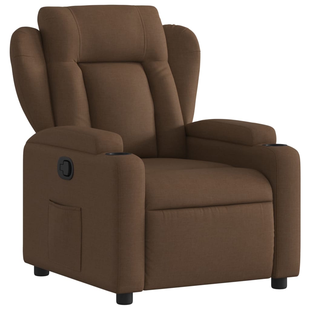Vidaxl fauteuil verstelbaar stof bruin