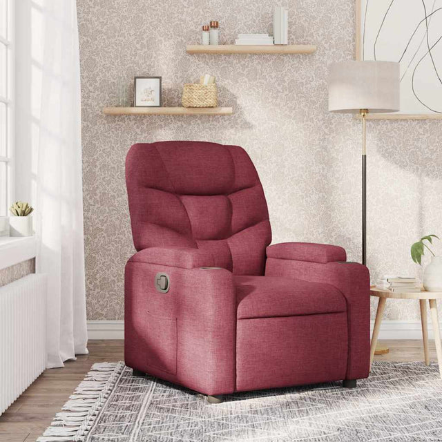 Vidaxl fauteuil verstelbaar stof wijnrood