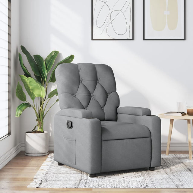 Vidaxl fauteuil verstelbaar stof lichtgrijs