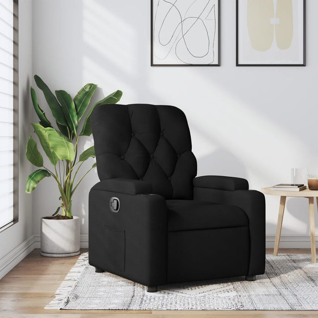 Vidaxl fauteuil verstelbaar stof zwart