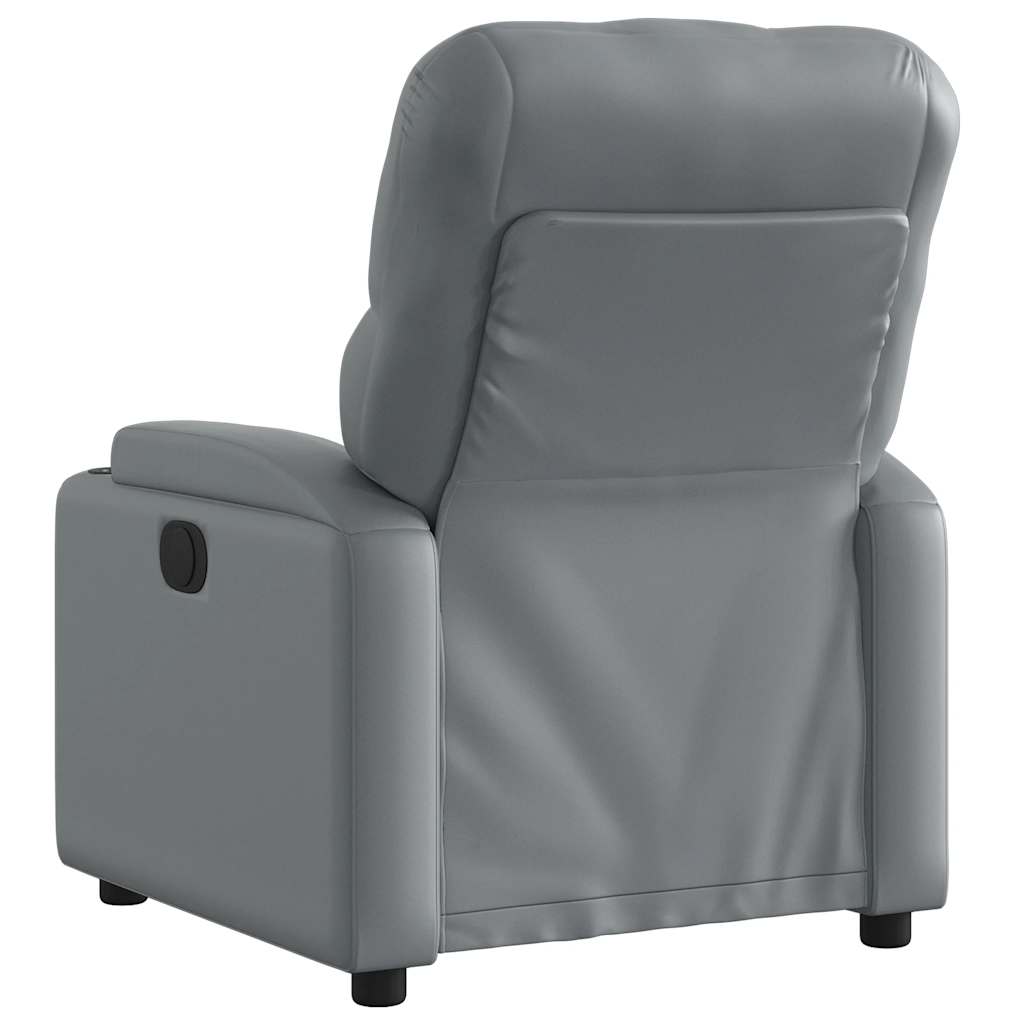 Vidaxl fauteuil verstelbaar kunstleer grijs