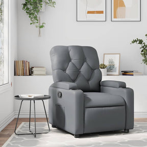 Vidaxl fauteuil verstelbaar kunstleer grijs