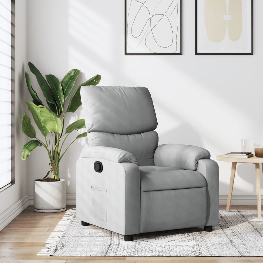Vidaxl fauteuil verstelbaar stof lichtgrijs
