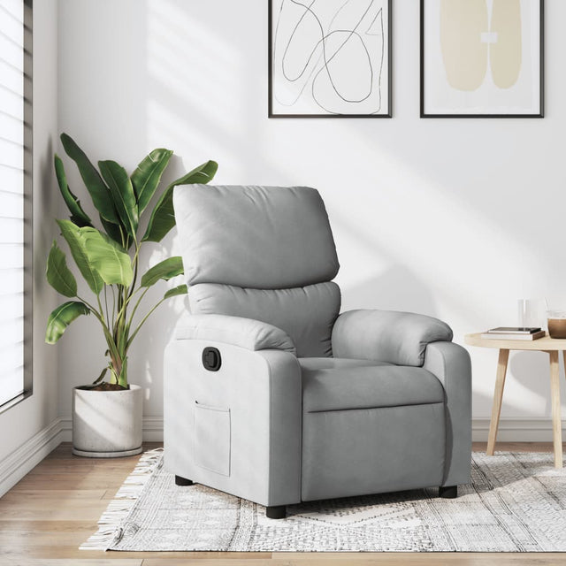 Vidaxl fauteuil verstelbaar stof lichtgrijs