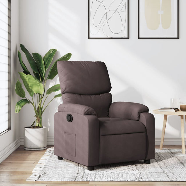 Vidaxl fauteuil verstelbaar stof donkerbruin
