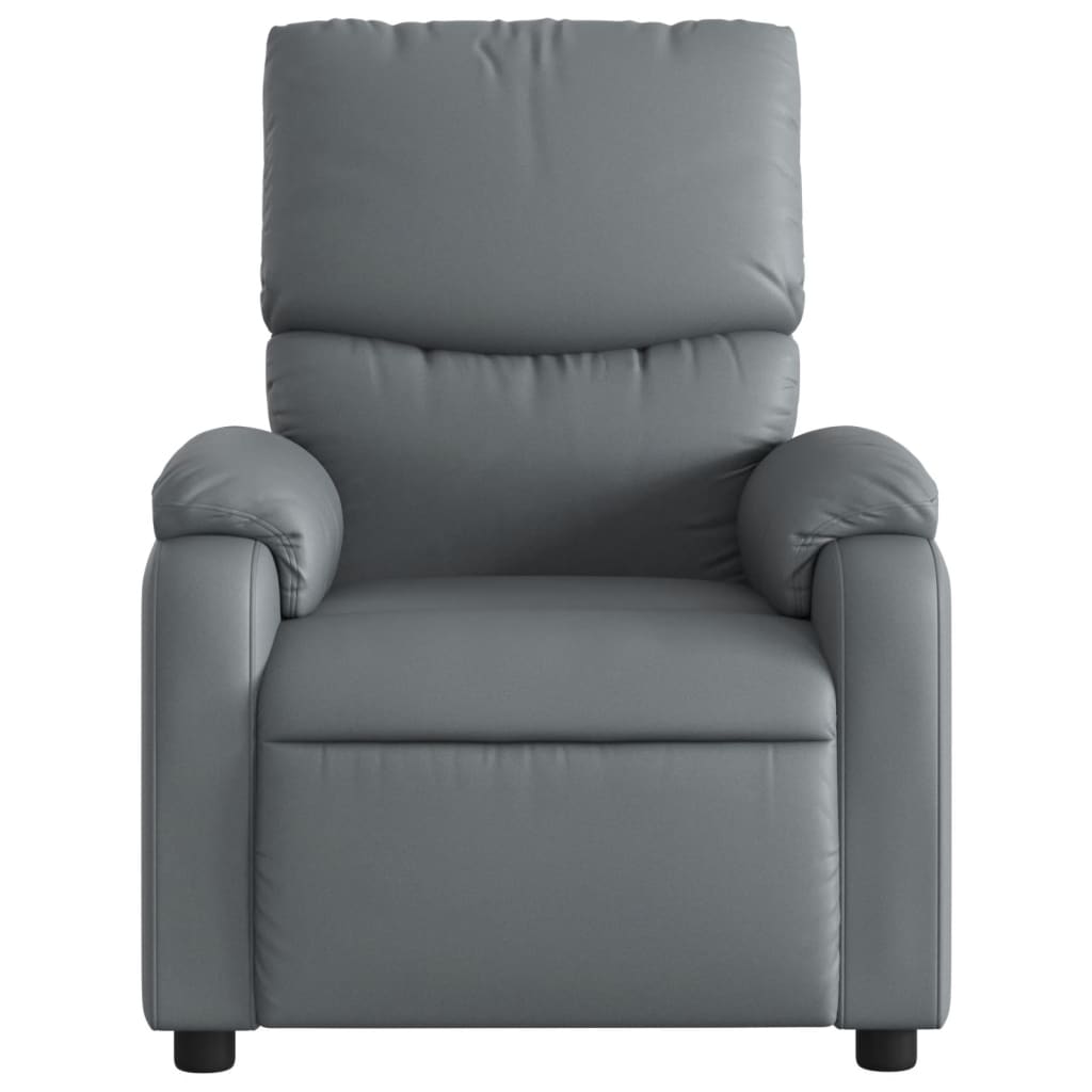 Vidaxl fauteuil verstelbaar kunstleer grijs